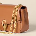 Load image into Gallery viewer, Amazon Essentials Women's Chain Shoulder Bag, Tan Faux Leather, One Size
