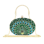 Load image into Gallery viewer, MAIRLOM Women's Evening Bags Sparkly Rhinestone Clutch Purses Luxury Diamond Peacock Handbag for Wedding Party Formal（Green Peacock）
