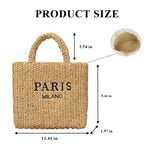 Load image into Gallery viewer, Straw Beach Bag for Women Trendy Summer Woven Tote Bag Packable Straw Purses and Handbags for Vacation Holiday (S-Khaki)
