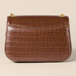 Load image into Gallery viewer, Amazon Essentials Women's Chain Shoulder Bag, Brown Faux Crocodile, One Size
