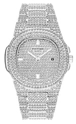 Load image into Gallery viewer, Luxury Unisex Watch Crystal Diamond Watches Big Face Women's Men's Quartz Watch Gold Color Silver Color Rose Gold Stainless Steel Bracelet Band (Silver)
