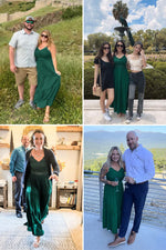 Load image into Gallery viewer, Dokuritu Womens Dresses Beach Crochet Lace Maxi Dress Summer Spaghetti Strap Long Wedding Guest Dresses for Women Vacation Outfits 2024(DarkGreen,M)
