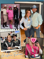 Load image into Gallery viewer, MYMORE Womens Rhinestone Fringe Shirts Top Nashville Western Wear Disco Cowgirl Sparkle Long Sleeve Button Down Shirt Blouse Cowboy Chic Carter Rodeo Country Concert Outfit Clothes White L
