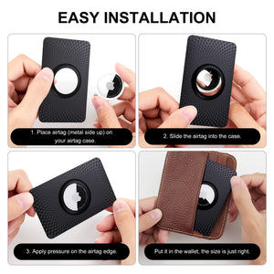 GOCII for Airtag Wallet Holder 2 Pack,Ultra Thin Card Case for Apple Airtag,Airtag Card Holder for Purse, Handbag, Backpack Wallet, Clutch Bag