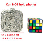 Load image into Gallery viewer, Boutique De FGG Women Metal Box Crystal Clutch Purse Evening Bag Wedding Bridal Rhinestone Handbags Party Clutch Bag,Mini,Bronze
