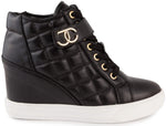 Load image into Gallery viewer, Juicy Couture Womens Wedge Sneakers High Top Womens Sneakers with Wedge, Wedgies Sneakers for Women-Journey 8 Black

