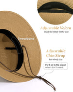 Load image into Gallery viewer, FURTALK Womens Wide Brim Sun Hat with Wind Lanyard UPF Summer Straw Sun Hats for Women Khaki
