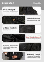 Load image into Gallery viewer, Mina Self Blazers for Women 2025 Black Fall Business Casual Womens Blazer Holiday Party Outfits Plaid Houndstooth Work Casual Trendy Women&#39;s Suits Funeral Jackets Suit Clothes Vacation Fashion Jacket
