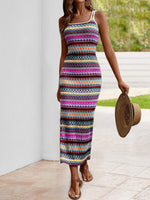 Load image into Gallery viewer, PRETTYGARDEN Tank Dress for Women 2026 Summer Casual Striped Maxi Dresses Fitted Square Neck Beach Vacation Bohemian Sundress (Purple,M)
