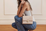 Load image into Gallery viewer, kate spade new york Deco Leather Flap Chain Crossbody, Quilted Milk Glass
