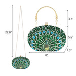 Load image into Gallery viewer, MAIRLOM Women's Evening Bags Sparkly Rhinestone Clutch Purses Luxury Diamond Peacock Handbag for Wedding Party Formal（Green Peacock）
