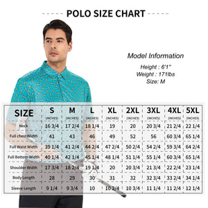 Damipow Premium Golf Shirts for Men Dry Fit Performance Polo Short Sleeve Collared Shirt,Blue,L