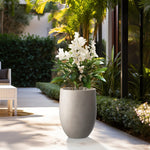 Load image into Gallery viewer, Kante 21.7&quot; H Weathered Concrete Tall Planter, Large Outdoor Indoor Decorative Pot with Drainage Hole and Rubber Plug, Modern Round Style for Home and Garden
