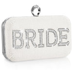 Load image into Gallery viewer, Kacctyen Christmas Mama Gift Rhinestone Clutch Bag Mama Clutch Purse Diamond Evening Bag Purse Embellished Rhinestone Box Bag(Bride)
