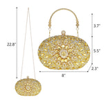 Load image into Gallery viewer, MAIRLOM Rhinestone Clutch Purses for Women Evening Wedding Formal - Round Pearl Clasp Handbag Crystal Gemstone Bag for Party Prom(Gold Clutch)
