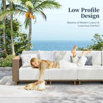 Load image into Gallery viewer, SUNSHINE VALLEY Patio Sectional Furniture, Outdoor Yellow Rattan Wicker Sofa with 10''Ultra-Thick Cushions, L Shaped Modular Patio Conversation Set, Low Profile Lawn Garden Backyard Couch Set
