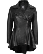 Load image into Gallery viewer, Decrum Peplum Leather Jacket Womens - Leather Motorcycle Jacket Women | [1314436] Peplum Black, 2XL
