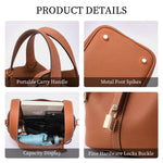 Load image into Gallery viewer, Designer Leather Bucket Bags for Women: Trendy Genuine Leather Tote Purses - Best Luxury Satchel Ladies Top-Handle Handbags for Traver &amp; Work(Brown)
