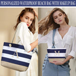 Load image into Gallery viewer, YOOLIFE Gifts for Women - Personalized Birthday Gifts for Women, Graduation Gifts, Mothers Day Gifts, Bridesmaid Gifts, Gifts for Friend Mom Teacher Sister Girls, Initial Beach Bag Travel Bag, Blue K
