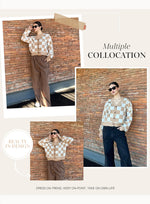 Load image into Gallery viewer, Dokotoo Teacher Outfits for Women Lightweight Fashion 2025 V Neck Checkered Winter Fall Cozy Button Down Long Sleeve Cable Knit Cropped Cardigan Sweaters Tops Outerwear L Khaki
