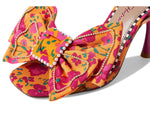 Load image into Gallery viewer, Betsey Johnson Women&#39;s Denly Heeled Sandal, Orange Floral, 8.5
