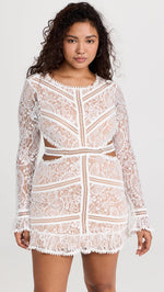 Load image into Gallery viewer, For Love &amp; Lemons Women&#39;s Emerie Cutout Dress, White, L
