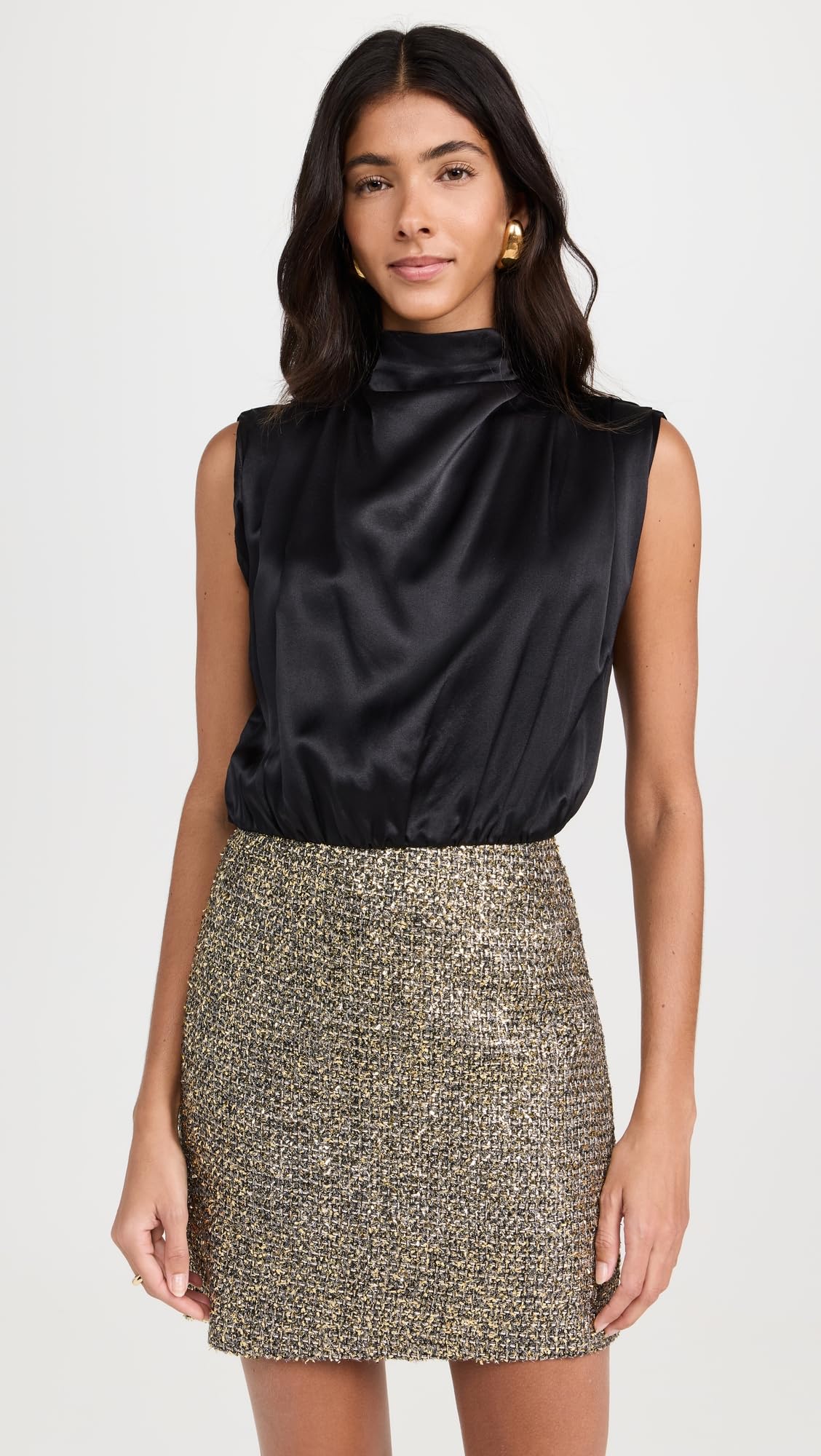 Amanda Uprichard Women's Brantley Mini Dress, Gold/Black, XS
