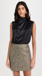 Load image into Gallery viewer, Amanda Uprichard Women&#39;s Brantley Mini Dress, Gold/Black, XS
