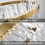 Load image into Gallery viewer, HAIXIANG Glam LED Chandelier 39.3 Inch Crystal Ring Chandeliers with Remote Dimmable LED Light Indoor Hanging Lights Luxury Ceiling Pendant Lighting Fixtures Living Dining Bedroom Gold Light
