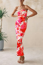Load image into Gallery viewer, PRETTYGARDEN Women&#39;s 2025 Summer Floral Bodycon Maxi Dresses Ribbed Strapless Tube Casual Boho Party Long Dress (Floral White Pink,Medium)
