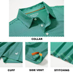 Load image into Gallery viewer, Golf Shirts for Men Dry Fit Moisture Wicking Casual Sport Short Sleeve Mens Golf Polo Shirts Green Stripe
