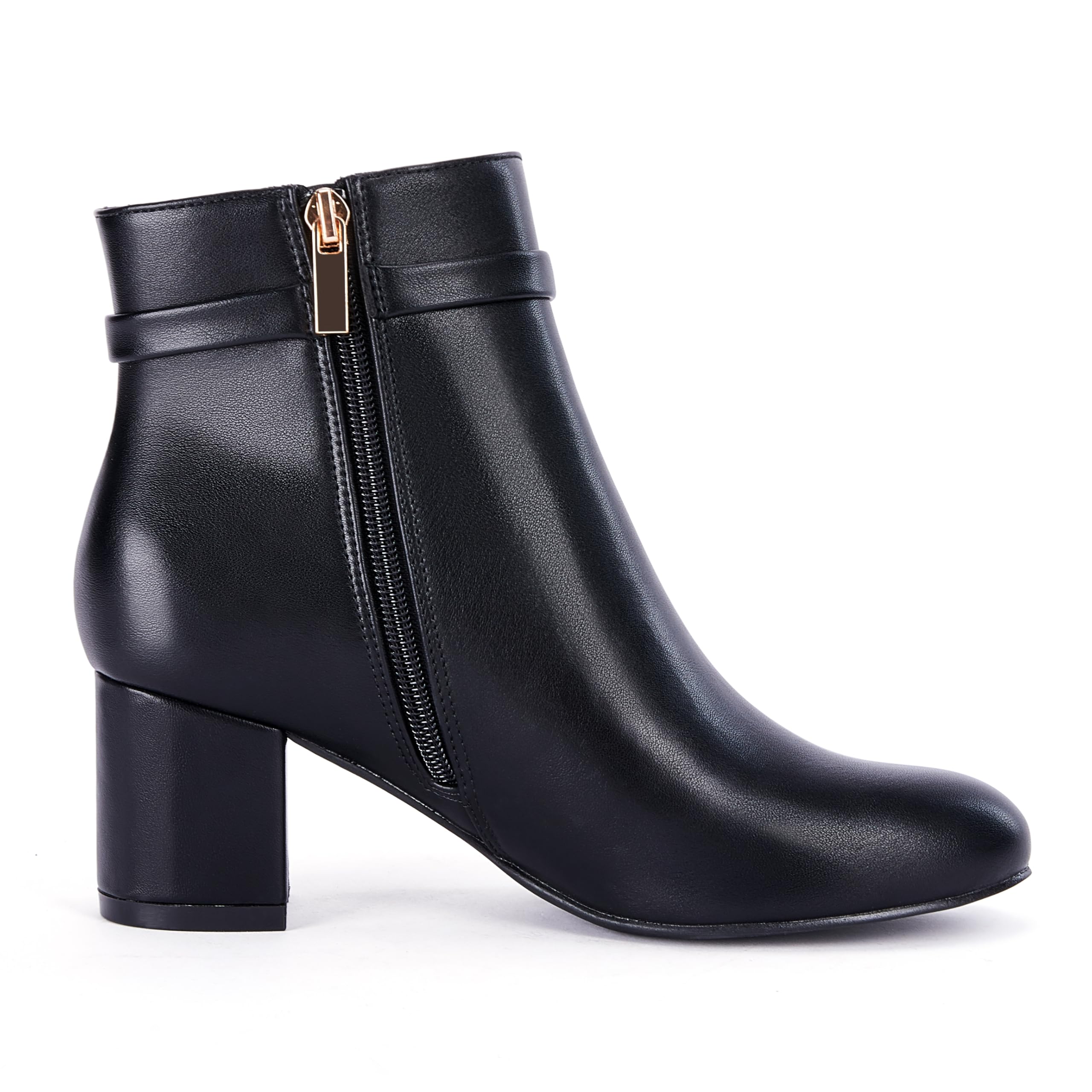 Coutgo Women's Ankle Boots Chunky Block Low Heel Vintage Tie Knot Booties Shoes with Side Zipper