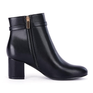 Coutgo Women's Ankle Boots Chunky Block Low Heel Vintage Tie Knot Booties Shoes with Side Zipper