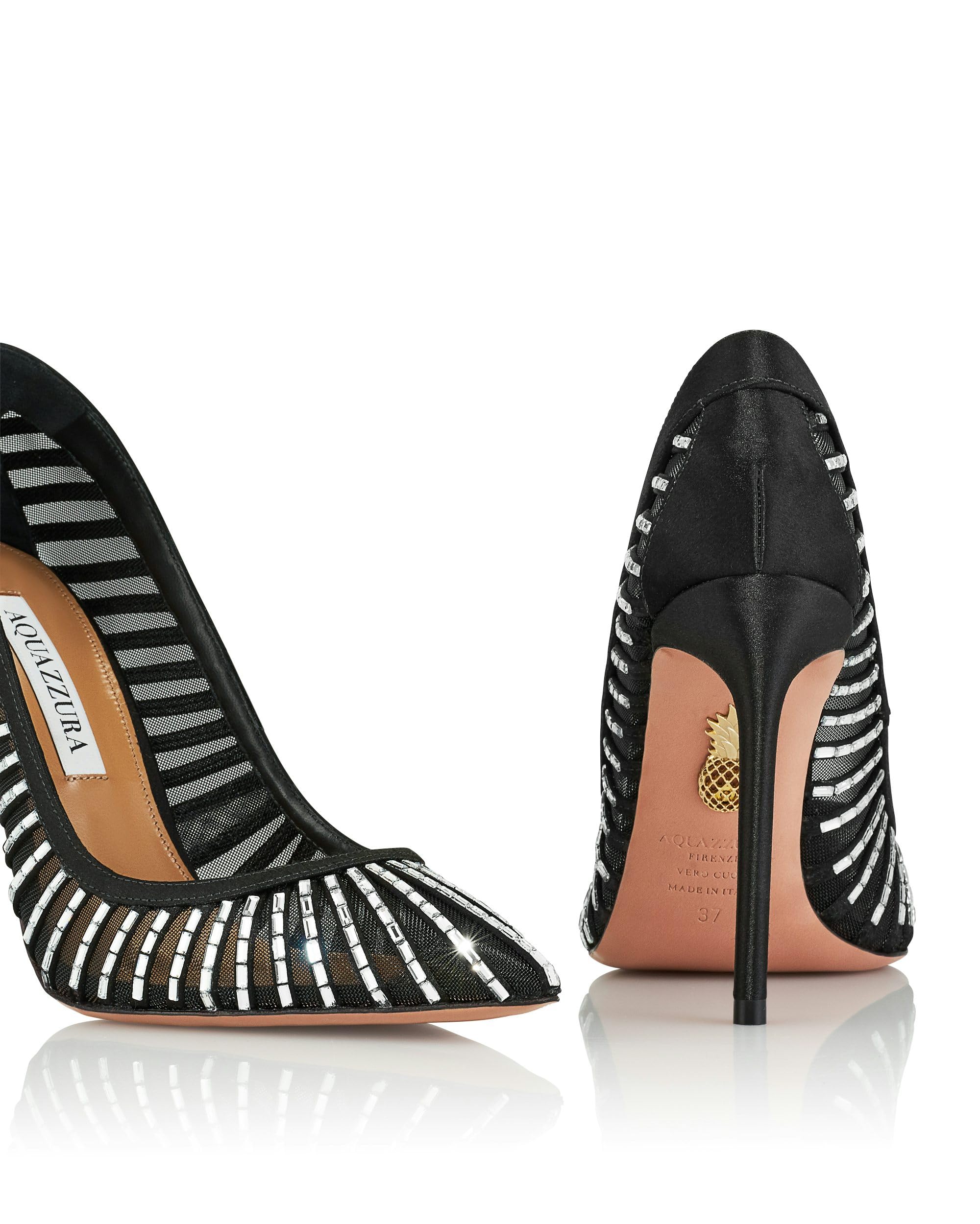 Aquazzura Passions Crystal Pump 105, Black, 10.5