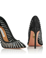 Load image into Gallery viewer, Aquazzura Passions Crystal Pump 105, Black, 10.5
