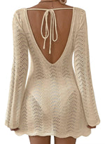 Load image into Gallery viewer, Falechay Swimsuit Coverup for Women Womens Cover Ups for Swimwear Bikini Beach Cover Up Bathing Suit Flowy Summer Coverups Swimming Sexy Flared Sleeve Knit Fall Resort Oversized Outfit 2026 Apricot M
