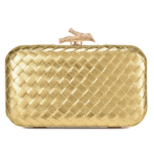 CHUNLI Clutch Purses for Women Evening/Wedding Chic Woven Bag Formal PU Leather Purse Designer Handbags for Women