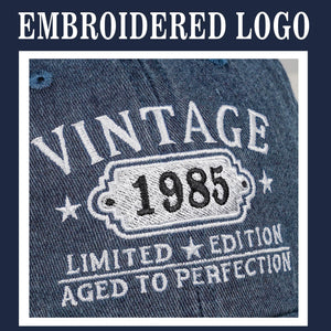 40th Birthday Gifts Women Men Vintage 1985 Embroidered Baseball Cap Gift Ideas Hat Blue