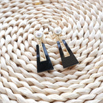 Load image into Gallery viewer, Black Dangle Earrings for Women Gold Sparkly Geometric Drop Statement Fashion Jewelry
