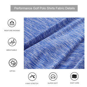 Alex Vando Mens Golf Shirt Moisture Wicking Quick-Dry Short Sleeve Casual Polo Shirts for Men,Blue,M