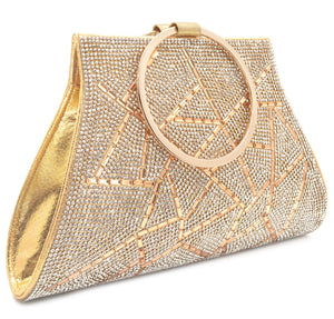 MOSSMON Crystal Clutch Purses Bride and Bridesmaid Handbag Elegant Wristlet Evening Bag for Women