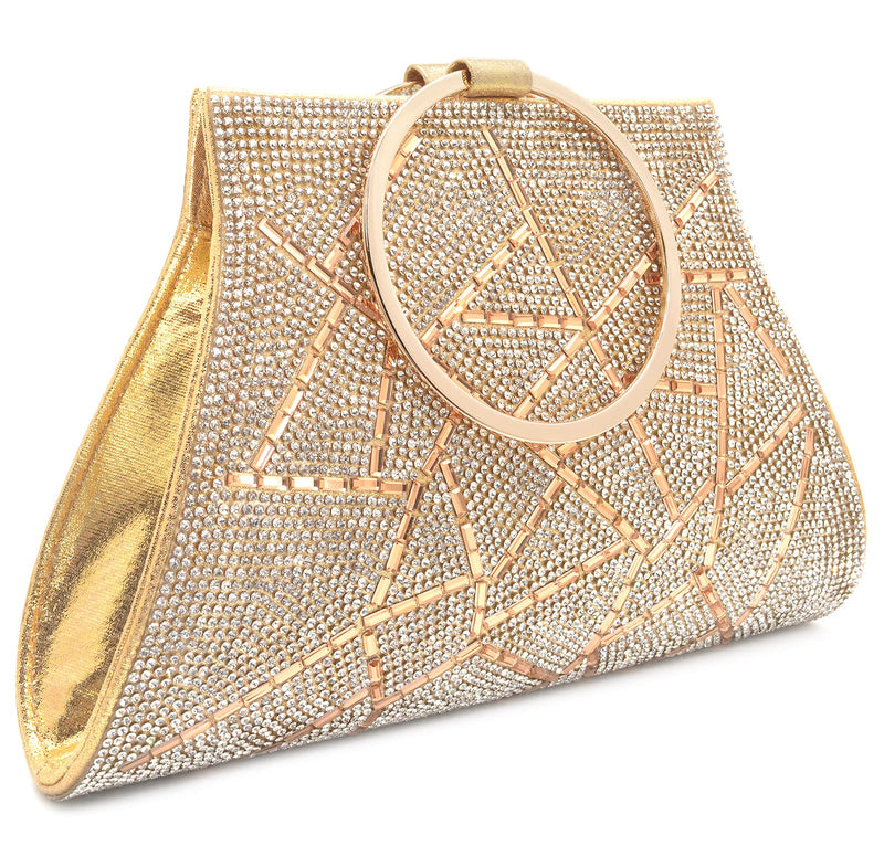 MOSSMON Crystal Clutch Purses Bride and Bridesmaid Handbag Elegant Wristlet Evening Bag for Women