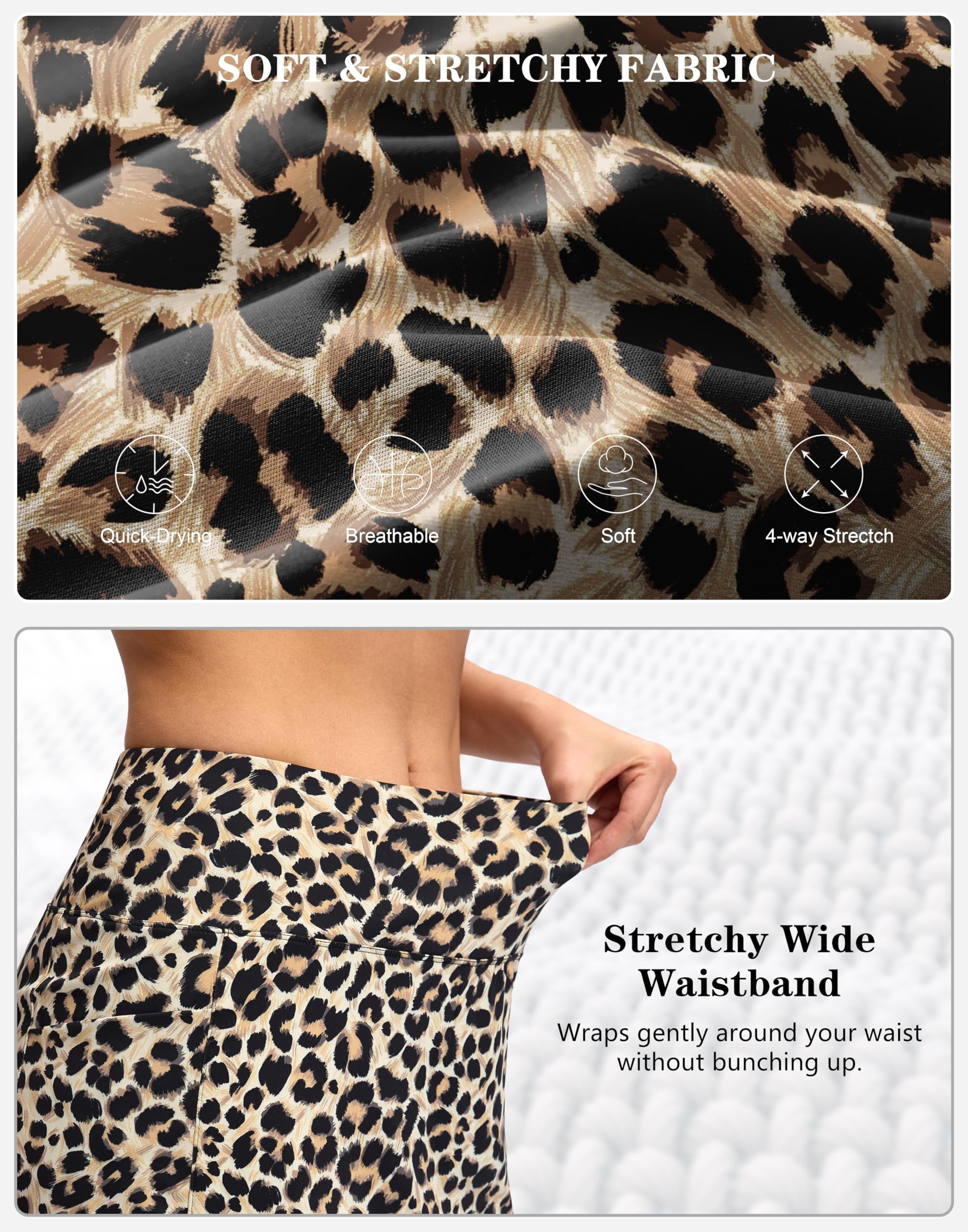 G Gradual Women's Golf Skirts Skort 4 Side Pockets High Waisted Stretchy Tennis Skirt with Short Athletic Casual (Leopard, M)