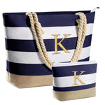 Load image into Gallery viewer, YOOLIFE Gifts for Women - Personalized Birthday Gifts for Women, Graduation Gifts, Mothers Day Gifts, Bridesmaid Gifts, Gifts for Friend Mom Teacher Sister Girls, Initial Beach Bag Travel Bag, Blue K
