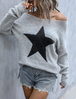 Load image into Gallery viewer, Blooming Jelly Women's Off The Shoulder Sweaters Cute Fall Tunic Tops Knitted Pullover Sweater Grey
