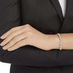 Load image into Gallery viewer, Swarovski Una Angelic Tennis Bracelet, Clear circle-cut Swarovski Crystals with Matching Crystal Pavé on a Rose-Gold Tone Finish Setting, Part of the Swarovski Una Angelic Collection
