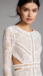 Load image into Gallery viewer, For Love &amp; Lemons Women&#39;s Emerie Cutout Dress, White, L
