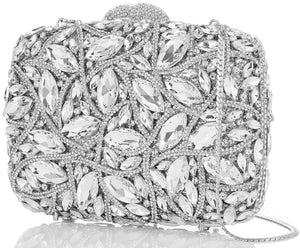 MOSSMON Crystal Evening Clutch Bag Sparkling Bride Wedding Party Purse for Women