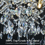 Load image into Gallery viewer, kvtinmty Modern Crystal Gold Chandelier, 55&quot; Large Rectangular Oval Tree Branch Crystal Chandeliers for Dining Room,16-Light Flush Mount K9 Crystal Chandeliers, for Kitchen Island,Dining Room
