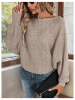 Load image into Gallery viewer, RoseSeek Women's Off Shoulder Lace Up Open Back Sweaters Long Sleeve Loose Pullovers Casual Knit Fall Tops Brown Medium
